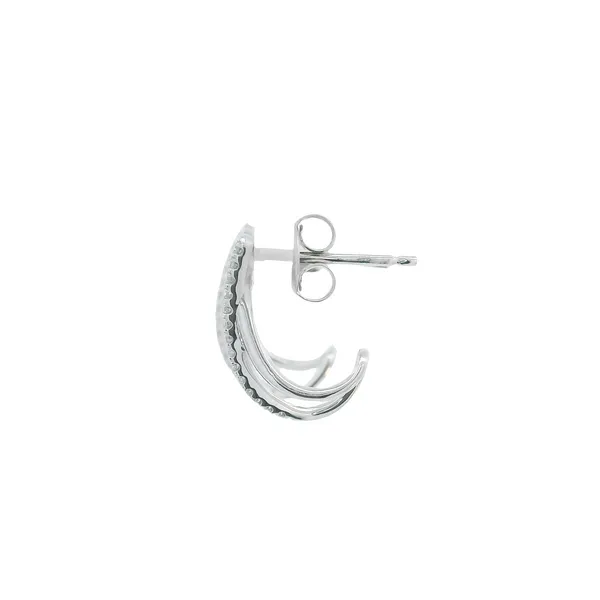 14KW Gold Diamond Criss-cross Earrings Image 2 Erica DelGardo Jewelry Designs Houston, TX