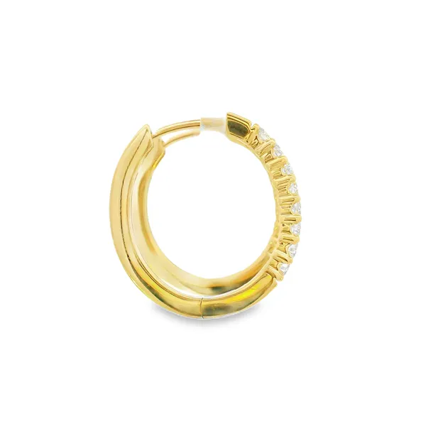 14KY Gold Diamond Hoop Earrings Image 2 Erica DelGardo Jewelry Designs Houston, TX
