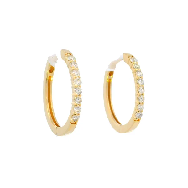14KY Gold Diamond Hoop Earrings Erica DelGardo Jewelry Designs Houston, TX