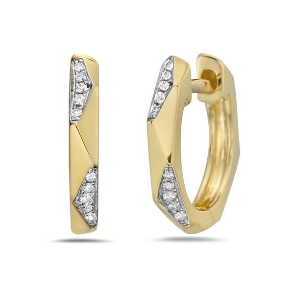 14KY Petite Diamond Accented Geometric Hoops Erica DelGardo Jewelry Designs Houston, TX
