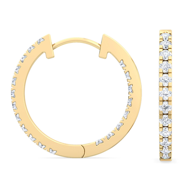 14KY In & Out Lab-Grown Diamond Hoops Image 2 Erica DelGardo Jewelry Designs Houston, TX