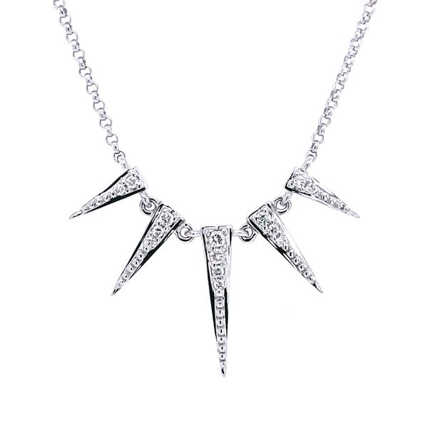 14KW 5 Spike Necklace Image 2 Erica DelGardo Jewelry Designs Houston, TX