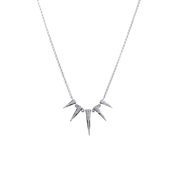 14KW 5 Spike Necklace Image 3 Erica DelGardo Jewelry Designs Houston, TX