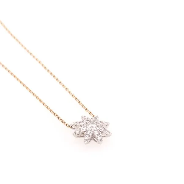 14KY Diamond Flower Necklace Image 3 Erica DelGardo Jewelry Designs Houston, TX
