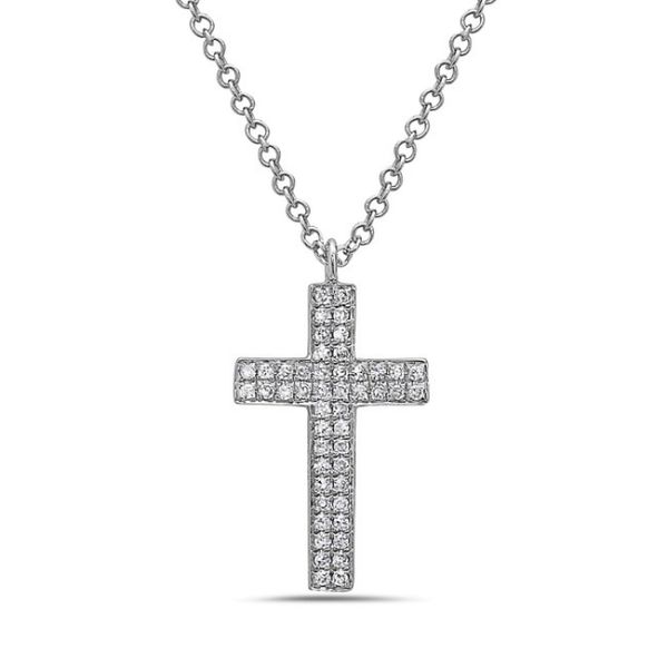 14KW Diamond Cross Necklace Erica DelGardo Jewelry Designs Houston, TX