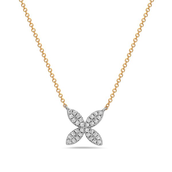 14KYW Diamond Flower Necklace Erica DelGardo Jewelry Designs Houston, TX