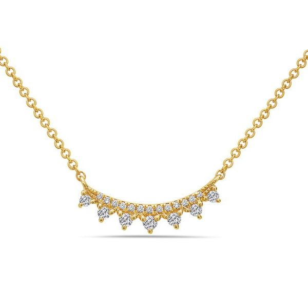 14KY Geometric Curved Bar Diamond Necklace Erica DelGardo Jewelry Designs Houston, TX