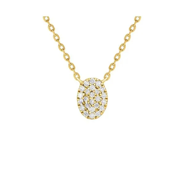 14KY Oval Diamond Disk Necklace Erica DelGardo Jewelry Designs Houston, TX
