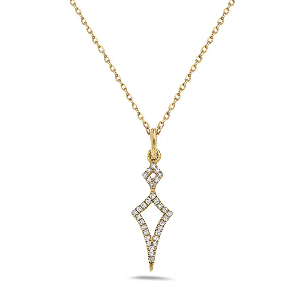 14KY Diamond Pointed Drop Necklace Erica DelGardo Jewelry Designs Houston, TX