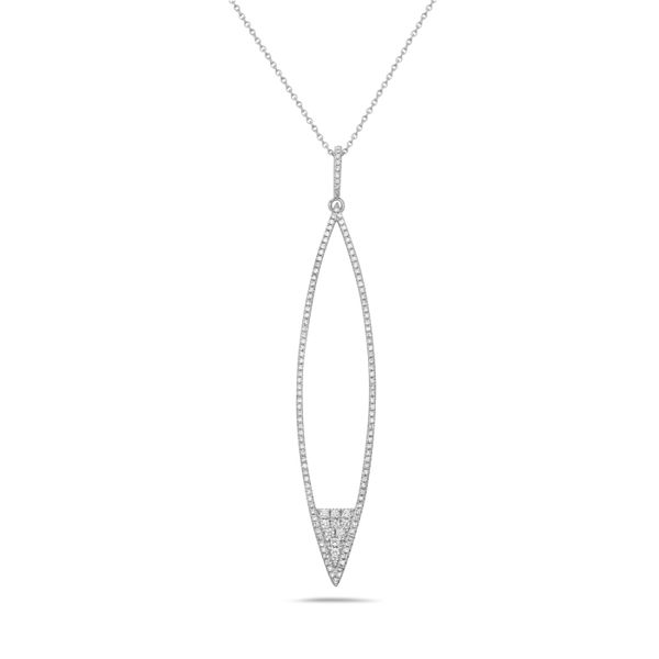 14KW Large Marquise Drop Diamond Necklace Erica DelGardo Jewelry Designs Houston, TX