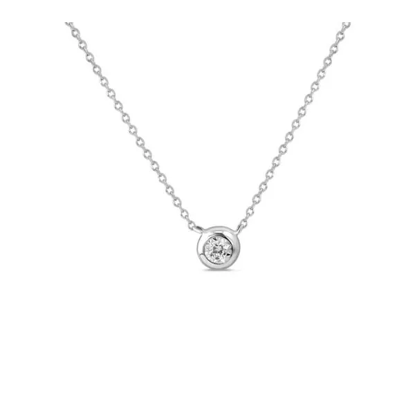14KW Illusion Set Diamond Solitaire Necklace Erica DelGardo Jewelry Designs Houston, TX