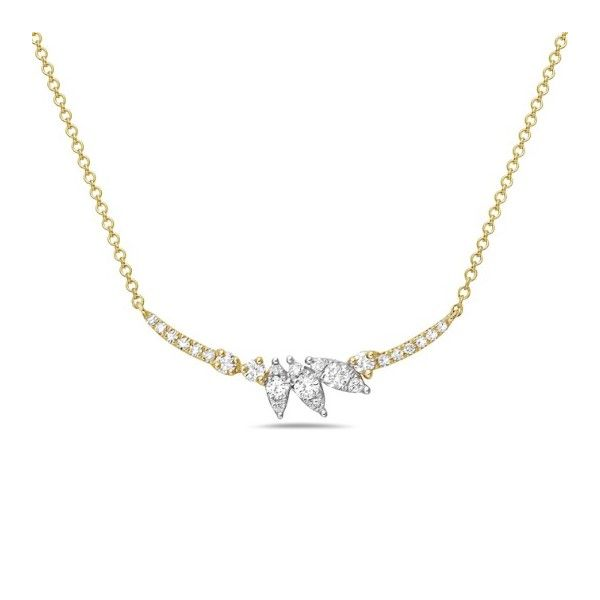 14KY Curved Bar Diamond Necklace Erica DelGardo Jewelry Designs Houston, TX