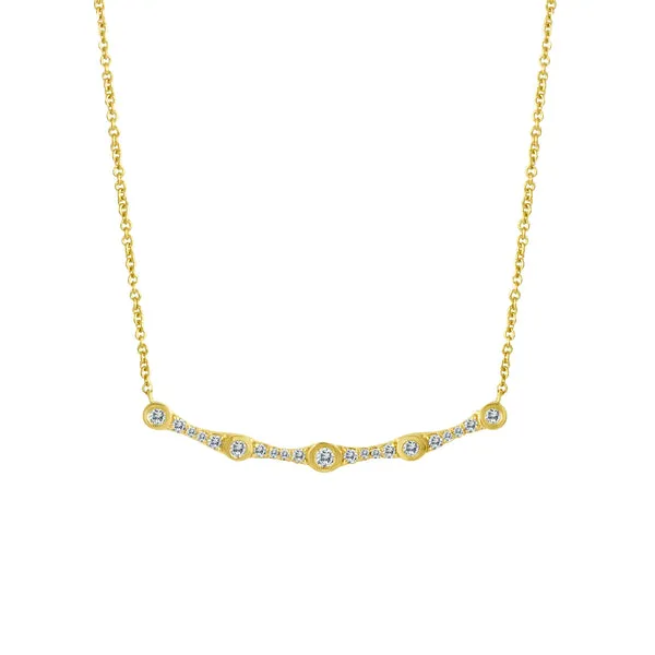 14KY Diamond Curved Bar Necklace Erica DelGardo Jewelry Designs Houston, TX