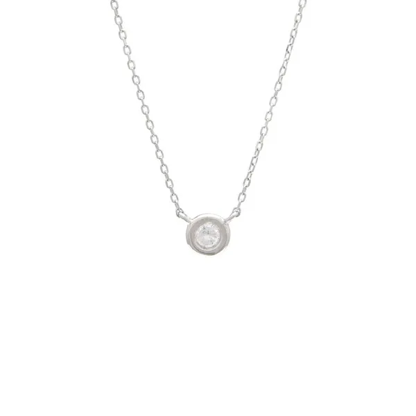 14KW Bezel Set Diamond Necklace 16-18