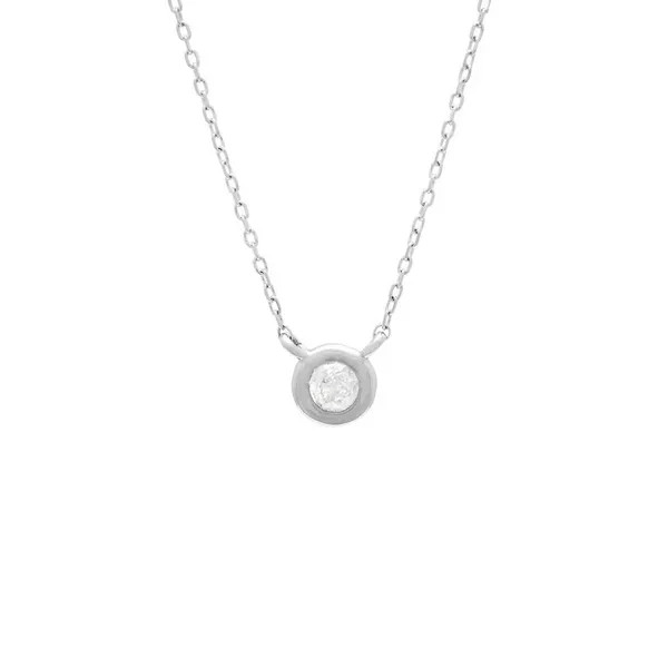 14KW Bezel Set Diamond Necklace 16-18