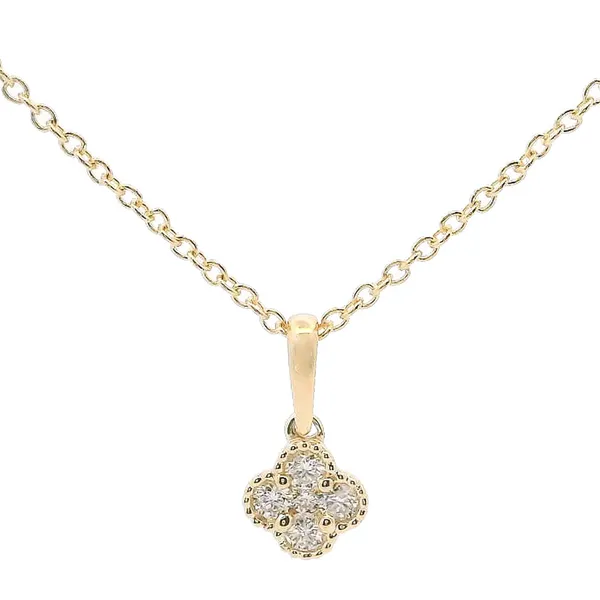 14KY Clover Shape Diamond Necklace Erica DelGardo Jewelry Designs Houston, TX