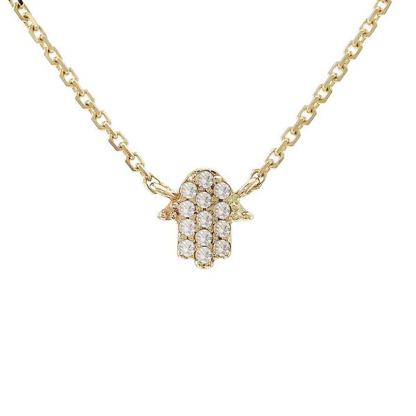 14KY Gold Tiny Hamsa Necklace Erica DelGardo Jewelry Designs Houston, TX