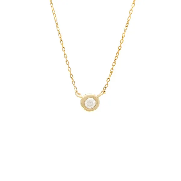 14KY Bezel Set Diamond Necklace (0.05ctw) 16-18
