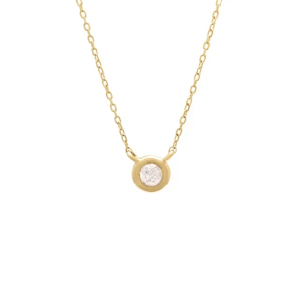 14KY Gold Diamond Bezel Set Necklace Erica DelGardo Jewelry Designs Houston, TX