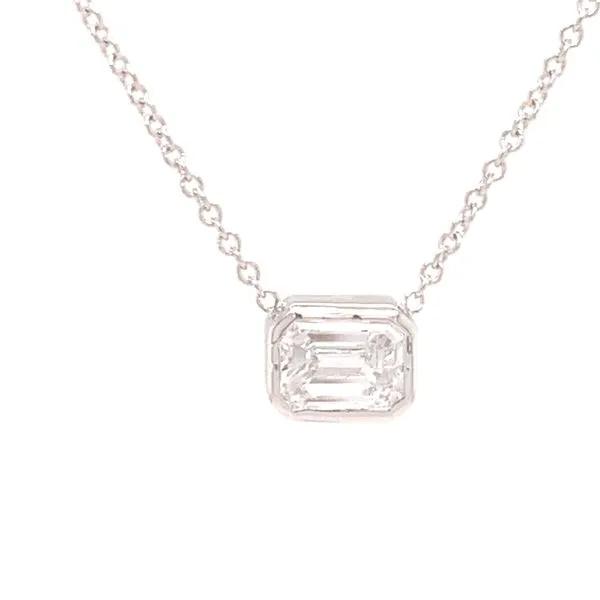 14KW **Lab-Grown** Emerald-Cut Diamond Solitaire Neclace Image 2 Erica DelGardo Jewelry Designs Houston, TX