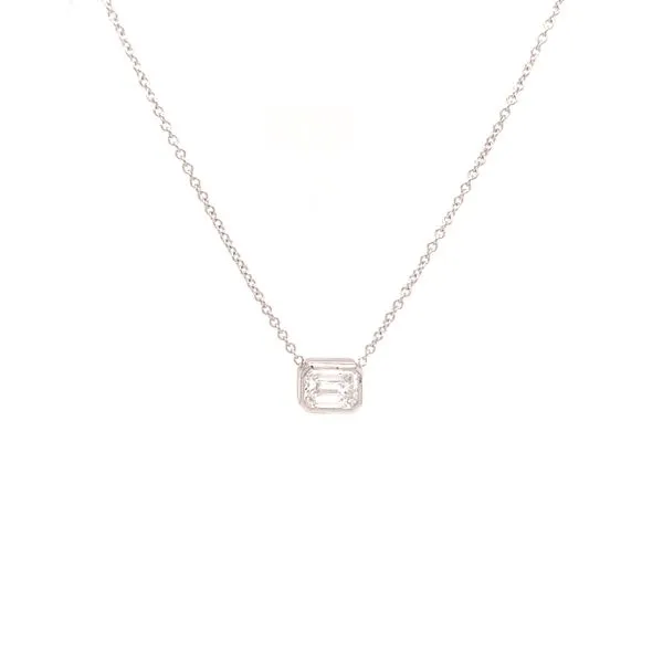 14KW **Lab-Grown** Emerald-Cut Diamond Solitaire Neclace Erica DelGardo Jewelry Designs Houston, TX