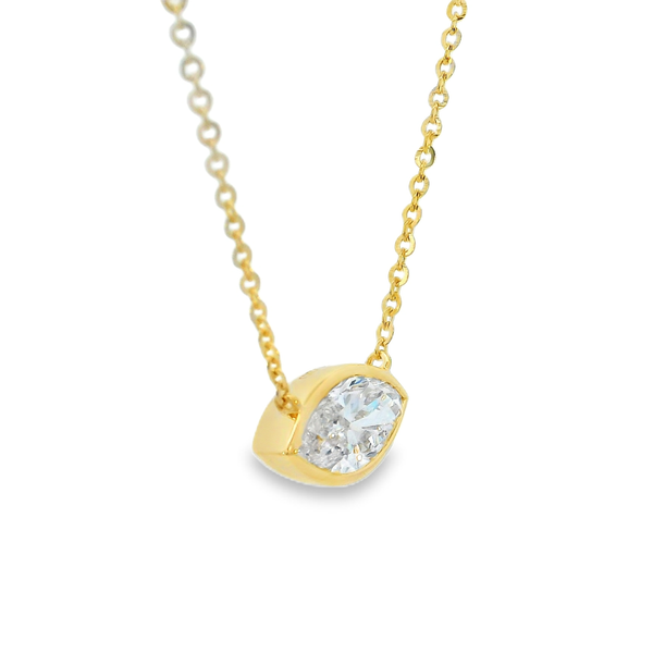 14KY Bezel-Set East-West Marquise Lab-Grown Diamond Necklace Image 2 Erica DelGardo Jewelry Designs Houston, TX