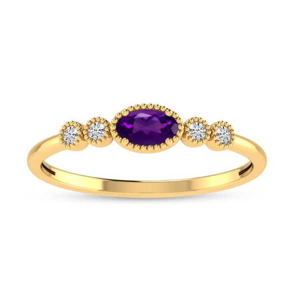 14KY Amethyst & Diamond Birthstone Ring Erica DelGardo Jewelry Designs Houston, TX