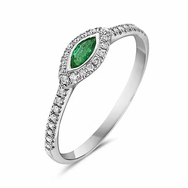 14KW Emerald & Diamond Fashion Band Erica DelGardo Jewelry Designs Houston, TX