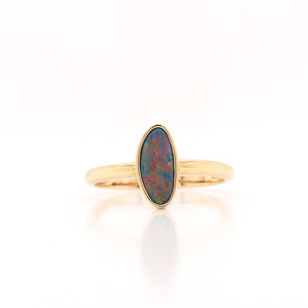 14KY Australian Opal Doublet Ring - Small Erica DelGardo Jewelry Designs Houston, TX