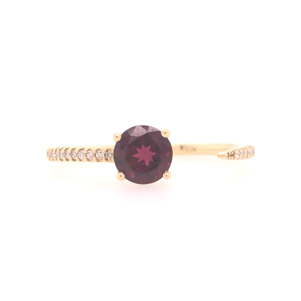 14KY Garnet & Diamond Open Band Erica DelGardo Jewelry Designs Houston, TX