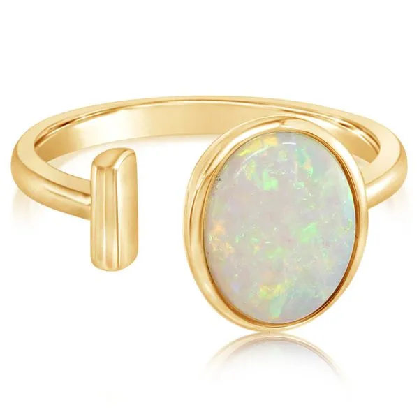 14KY Australian Opal Open Ring Erica DelGardo Jewelry Designs Houston, TX