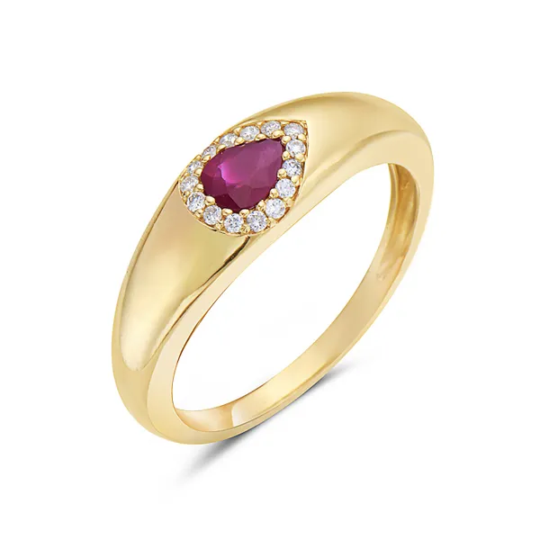 14KY Ruby & Diamond Ring Erica DelGardo Jewelry Designs Houston, TX