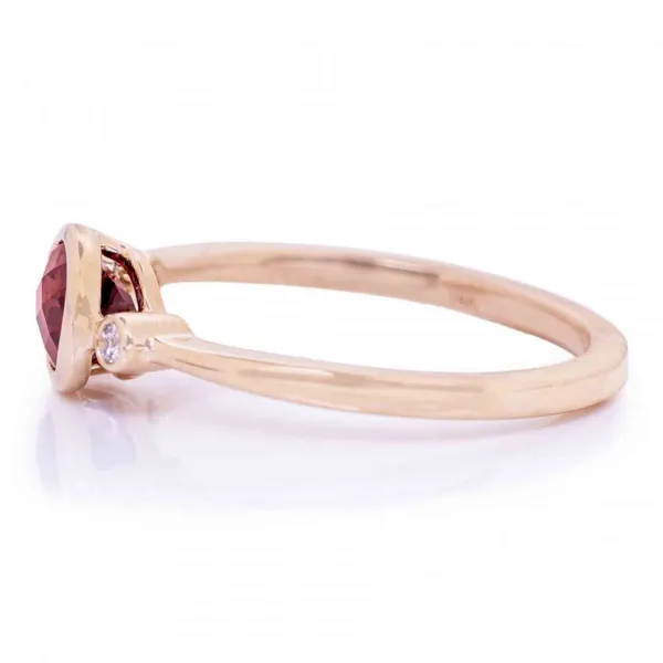 14KY Garnet & Diamond Ring Image 2 Erica DelGardo Jewelry Designs Houston, TX