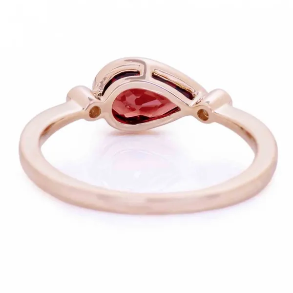 14KY Garnet & Diamond Ring Image 3 Erica DelGardo Jewelry Designs Houston, TX