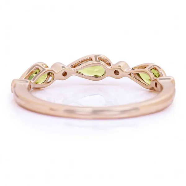 14KY Pear Shape Peridot & Diamond Ring Image 3 Erica DelGardo Jewelry Designs Houston, TX