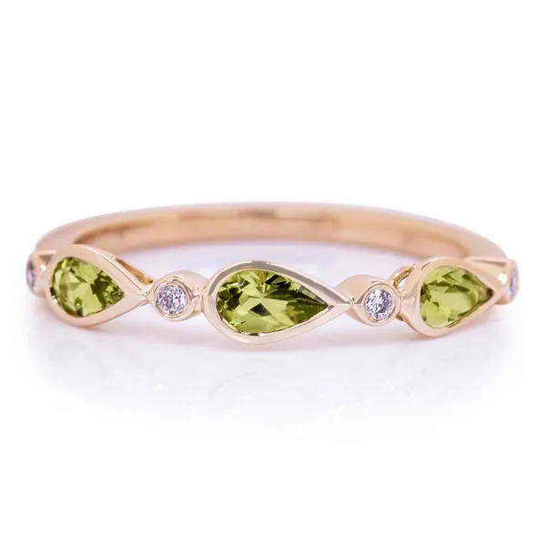 14KY Pear Shape Peridot & Diamond Ring Erica DelGardo Jewelry Designs Houston, TX