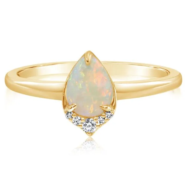 14K Yellow Gold Australian Opal/Diamond Ring Size 7 Erica DelGardo Jewelry Designs Houston, TX