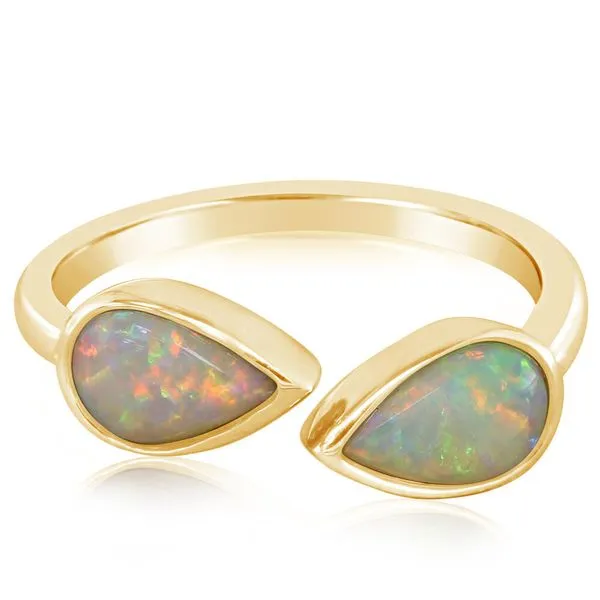 14K Yellow Gold Australian Opal Ring Erica DelGardo Jewelry Designs Houston, TX