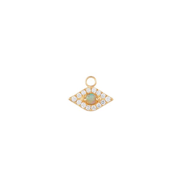 14KY Diamond and Opal Evil Eye Earring Charm Erica DelGardo Jewelry Designs Houston, TX