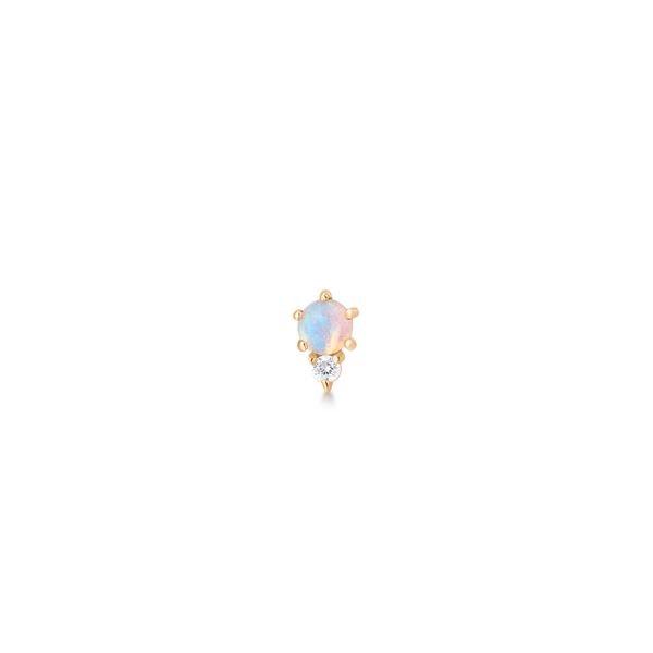 ZENA | Single Opal and Diamond Stud Erica DelGardo Jewelry Designs Houston, TX