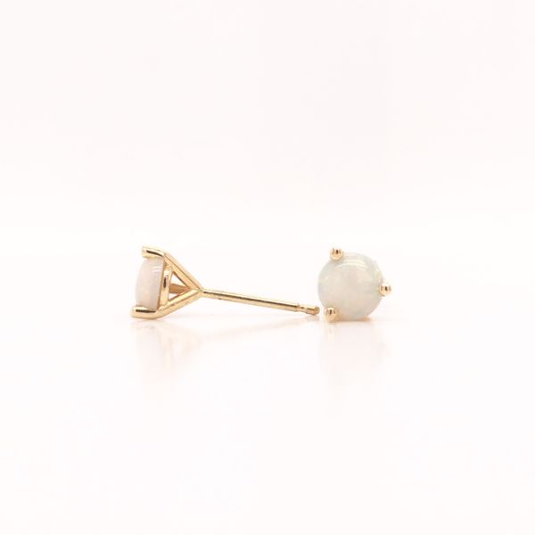 14KY Australian Opal Martini Earrings Image 2 Erica DelGardo Jewelry Designs Houston, TX