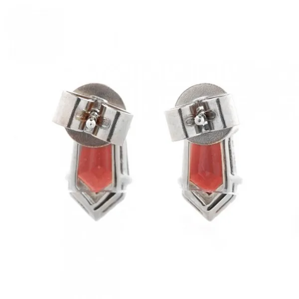 14KW Fancy Cut Garnet and Diamond Stud Earrings Image 2 Erica DelGardo Jewelry Designs Houston, TX
