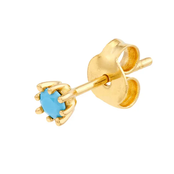 14KY Turquoise Stud Earrings Image 3 Erica DelGardo Jewelry Designs Houston, TX