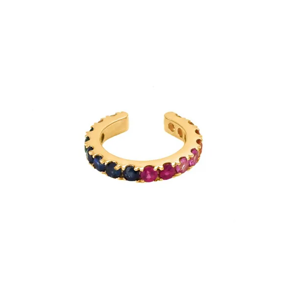14KY Multi Gemstone Rainbow Cuff Erica DelGardo Jewelry Designs Houston, TX