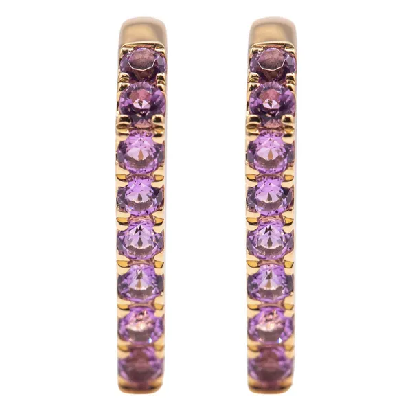 14KY Pale Amethyst Pointed V Earrings Erica DelGardo Jewelry Designs Houston, TX