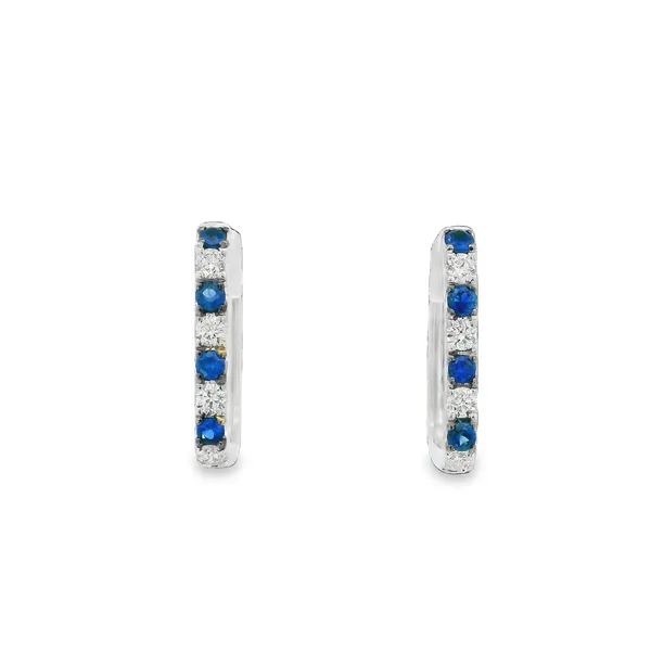 14KW Gold Sapphire and Diamond Square Earrings Erica DelGardo Jewelry Designs Houston, TX
