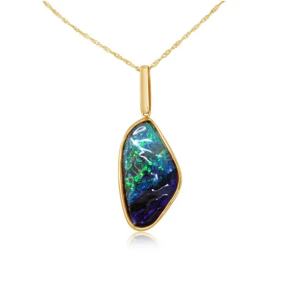14KY Australian Boulder Opal Pendant Erica DelGardo Jewelry Designs Houston, TX
