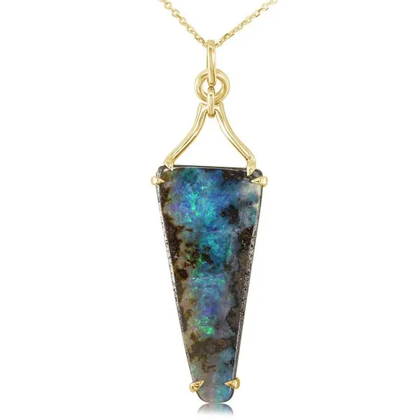 14KY Australian Boulder Opal Pendant Erica DelGardo Jewelry Designs Houston, TX