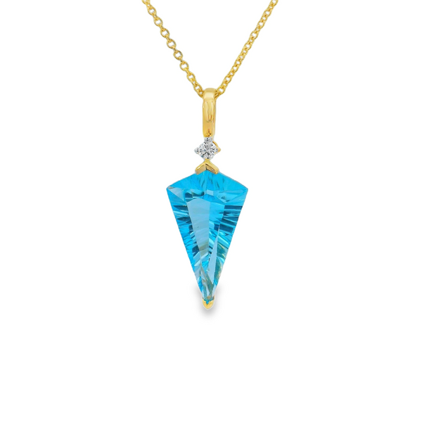 14KY Kite Blue Topaz & Diamond Accent Pendant Erica DelGardo Jewelry Designs Houston, TX
