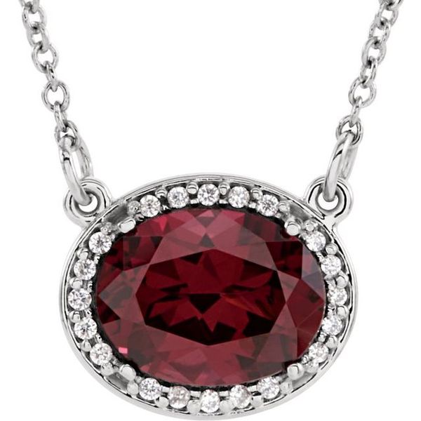 14KW Rhodolite Garnet & Diamond Necklace Erica DelGardo Jewelry Designs Houston, TX